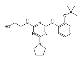 Ethanol, 2-[[4-[[2-(1,1-dimethylethoxy)phenyl]amino]-6-(1-pyrrolidinyl)-1,3,5-triazin-2-yl]amino]- Structure