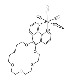 [Re(CO)3(py)(C12H6N2(OC2H4SC2H4OCH2)2)](1+) Structure