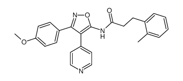 3-(4-methoxyphenyl)-5-[3-(2-methylphenyl)propionylamino]-4-(4-pyridyl)isoxazole结构式