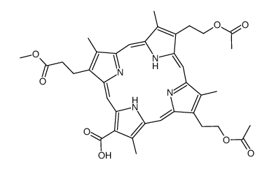 2,4-bis(2-acetoxyethyl)-7-<2-(methoxycarbonyl)ethyl>-1,3,5,8-tetramethylporphyrin-6-carbocyclic acid Structure