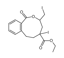 ethyl 9-iodo-7-(iodomethyl)-5-oxo-5,7,8,9,10,11-hexahydro-6-oxabenzocyclononane-9-carboxylate Structure