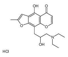 diethyl-[2-hydroxy-3-(4-hydroxy-2-methyl-5-oxofuro[3,2-g]chromen-9-yl)propyl]azanium,chloride Structure