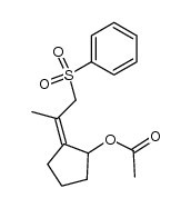 2-(1-(phenylsulfonyl)propan-2-ylidene)cyclopentyl acetate Structure