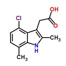 (4-CHLORO-2,7-DIMETHYL-1H-INDOL-3-YL)-ACETIC ACID结构式