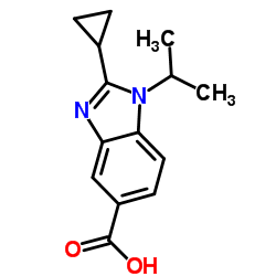 2-Cyclopropyl-1-isopropyl-1H-benzimidazole-5-carboxylic acid结构式