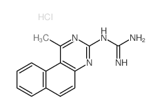 Guanidine,N-(1-methylbenzo[f]quinazolin-3-yl)-, hydrochloride (1:1) Structure