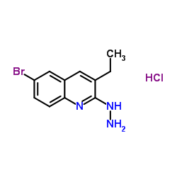 6-Bromo-3-ethyl-2-hydrazinoquinoline hydrochloride结构式