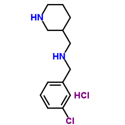 (3-Chloro-benzyl)-piperidin-3-ylmethyl-amine hydrochloride Structure