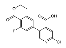 2-chloro-5-(4-ethoxycarbonyl-3-fluorophenyl)pyridine-4-carboxylic acid结构式