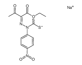 sodium (Z)-2-(1-ethoxy-1,3-dioxobutan-2-ylidene)-1-(4-nitrophenyl)hydrazine-1-carbodithioate Structure