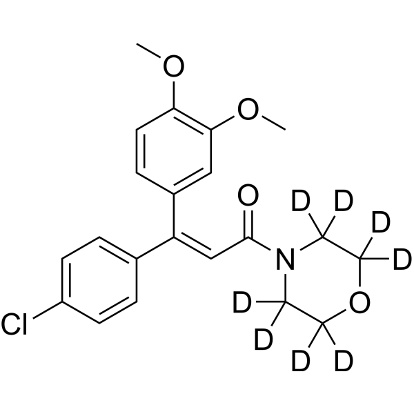 烯酰吗啉-d8结构式