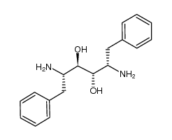 (2S,3R,4S,5S)-2,5-diamino-3,4-dihydroxy-1,6-diphenylhexane结构式