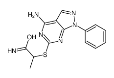 2-(4-amino-1-phenylpyrazolo[3,4-d]pyrimidin-6-yl)sulfanylpropanamide Structure