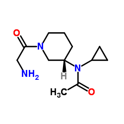 N-Cyclopropyl-N-[(3S)-1-glycyl-3-piperidinyl]acetamide结构式