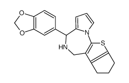 4H,7H-Cyclopenta(4,5)thieno(3,2-f)pyrrolo(1,2-a)(1,4)diazepine,5,6,8,9-tetrahydro-4-(1,3-benzodioxol-5-yl) Structure