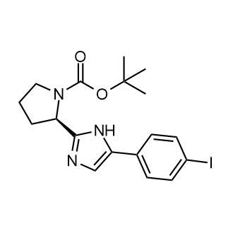 (R)-2-(5-(4-碘苯基)-1H-咪唑-2-基)吡咯烷-1-羧酸叔丁酯图片