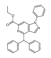 4-Benzhydryl-1-phenyl-1H-pyrazolo[4,3-c]pyridine-6-carboxylic acid ethyl ester结构式