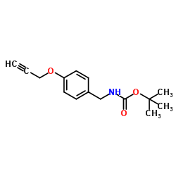 4-(丙-2-炔-1-基氧基)苄基氨基甲酸叔丁酯结构式