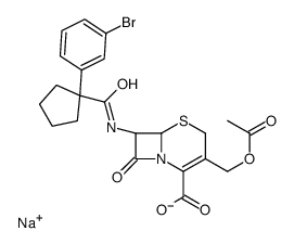 sodium,(6R,7R)-3-(acetyloxymethyl)-7-[[1-(3-bromophenyl)cyclopentanecarbonyl]amino]-8-oxo-5-thia-1-azabicyclo[4.2.0]oct-2-ene-2-carboxylate Structure