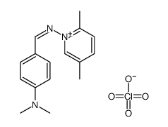 Pyridinium, 2,5-dimethyl-1-(((4-(dimethylamino)phenyl)methylene)amino)-, perchlorate Structure