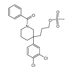 1-Benzoyl-3-(3,4-dichlorophenyl)-3-[3-(methanesulfonyloxy)propyl]piperidine结构式