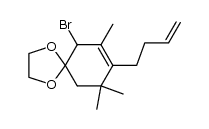 6-Bromo-8-but-3-enyl-7,9,9-trimethyl-1,4-dioxaspiro[4.5]dec-7-ene结构式