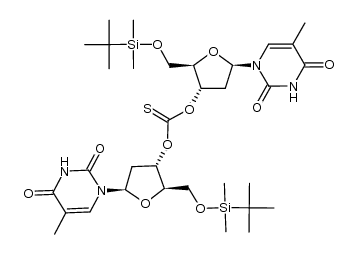 di(5'-O-tert-butyldimethylsilylthymidin-3'-yl) thiocarbonate Structure