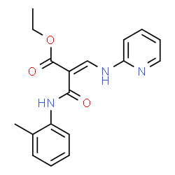 ethyl (E)-2-[(2-methylphenyl)carbamoyl]-3-(pyridin-2-ylamino)prop-2-en oate structure