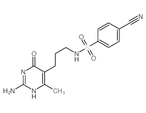 N-[3-(2-amino-4-methyl-6-oxo-3H-pyrimidin-5-yl)propyl]-4-cyano-benzenesulfonamide结构式