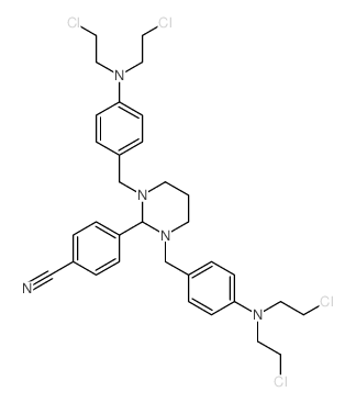 Benzonitrile, 4-[1,3-bis[[4-[bis(2-chloroethyl)amino]phenyl]methyl]hexahydro-2-pyrimidinyl]-结构式
