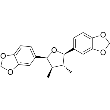 rel-(8R,8'R)-dimethyl-(7S,7'R)-bis(3,4-methylenedioxyphenyl)tetrahydro-furan Structure