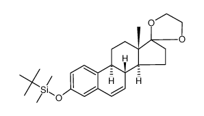 17-ethylenedioxy-3-(t-butyldimethylsilyl)oxyestra-1,3,5(10),6-tetraene结构式