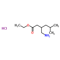Ethyl 3-(aminomethyl)-5-methylhexanoate hydrochloride (1:1) Structure