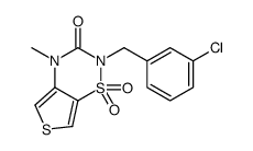 2-[(3-chlorophenyl)methyl]-4-methyl-1,1-dioxothieno[3,4-e][1,2,4]thiadiazin-3-one结构式