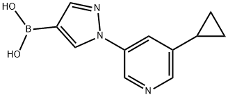 1-(5-Cyclopropyl-3-pyridyl)-1H-pyrazole-4-boronic acid结构式