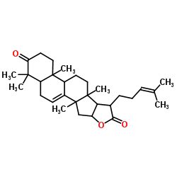 16,21-Epoxylanosta-7,24-diene-3,21-dione structure