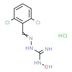 3-[(2,6-dichlorophenyl)methylene]-N-hydroxycarbazamidine monohydrochloride structure