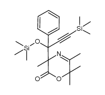 3,5,6,6-tetramethyl-3-(1-phenyl-3-methylsilanyl-1-trimethylsilanyloxyprop-2-ynyl)-3,6-dihydro[1,4]oxazin-2-one结构式