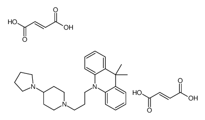 9,9-dimethyl-10-[3-(4-pyrrolidin-1-ium-1-ylpiperidin-1-ium-1-yl)propyl]acridine,(Z)-4-hydroxy-4-oxobut-2-enoate结构式