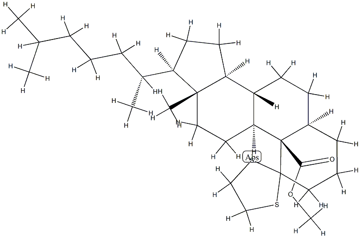 1,1-(Ethylenebisthio)-5α-cholestan-19-oic acid methyl ester structure
