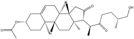 Acetic acid (20S,25R)-26-hydroxy-16,22-dioxocholest-5-en-3β-yl ester结构式