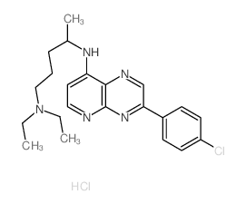 1,4-Pentanediamine,N4-[3-(4-chlorophenyl)pyrido[2,3-b]pyrazin-8-yl]-N1,N1-diethyl-, hydrochloride(1:2)结构式