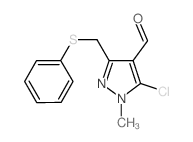5-CHLORO-1-METHYL-3-[(PHENYLSULFANYL)METHYL]-1H-PYRAZOLE-4-CARBALDEHYDE结构式