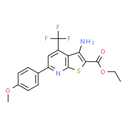 ethyl 3-amino-6-(4-methoxyphenyl)-4-(trifluoromethyl)thieno[2,3-b]pyridine-2-carboxylate picture