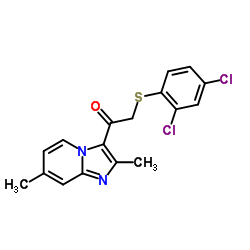 2-[(2,4-Dichlorophenyl)sulfanyl]-1-(2,7-dimethylimidazo[1,2-a]pyridin-3-yl)ethanone Structure