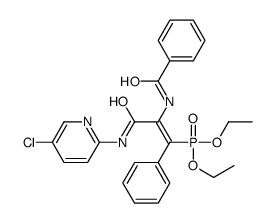 N-[(Z)-3-[(5-chloropyridin-2-yl)amino]-1-diethoxyphosphoryl-3-oxo-1-phenylprop-1-en-2-yl]benzamide结构式