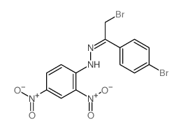 N-[[2-bromo-1-(4-bromophenyl)ethylidene]amino]-2,4-dinitro-aniline结构式