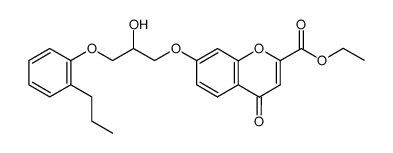 7-[2-hydroxy-3-(2-propyl-phenoxy)-propoxy]-4-oxo-4H-chromene-2-carboxylic acid ethyl ester结构式