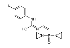 1-[2-[Bis(1-aziridinyl)phosphinyl]vinyl]-3-(p-iodophenyl)urea structure