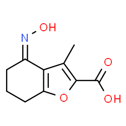 2-Benzofurancarboxylicacid,4,5,6,7-tetrahydro-4-(hydroxyimino)-3-methyl- structure